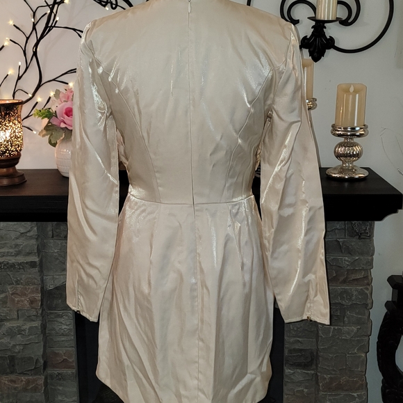 Keepsake Emilio LS Mini Dress Metallic Oyster - Picture 3 of 13